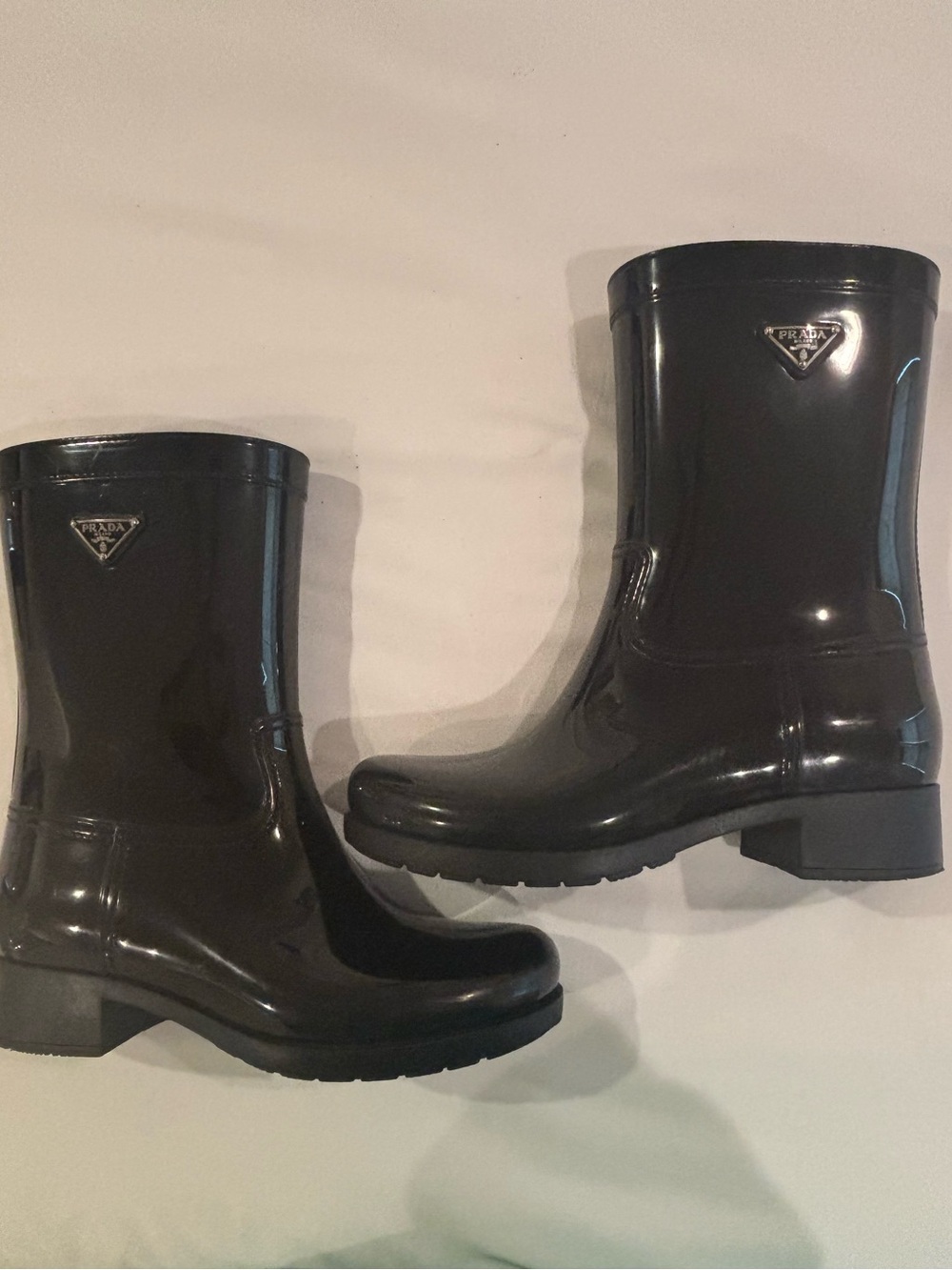 Prada Black Patent Mid Calf Rain
Boots SZ 38 - Picture 8 of 17